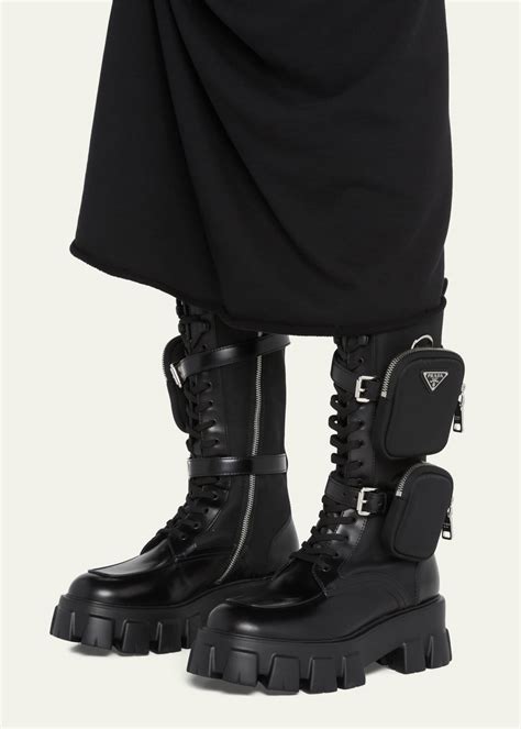 prada snowboot|prada combat boots with pouches.